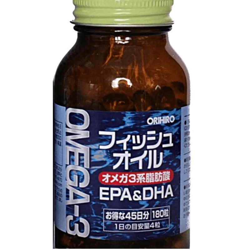 Омега 3 Orihiro EPA & DHA, Omega-3 455 mg 180 Caps