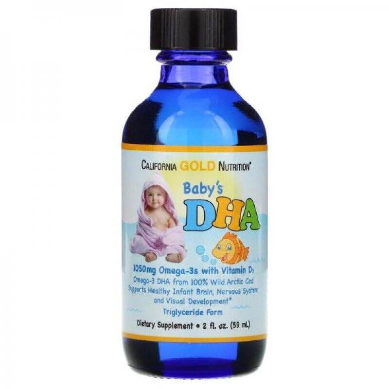 Омега 3 California Gold Nutrition Baby's DHA, Omega-3s with Vitamin D3 59 ml