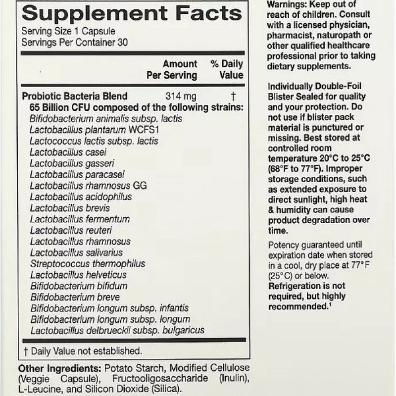 Пробиотик California Gold Nutrition LactoBif 65 Probiotics, 65 Billion CFU 30 Veg Caps