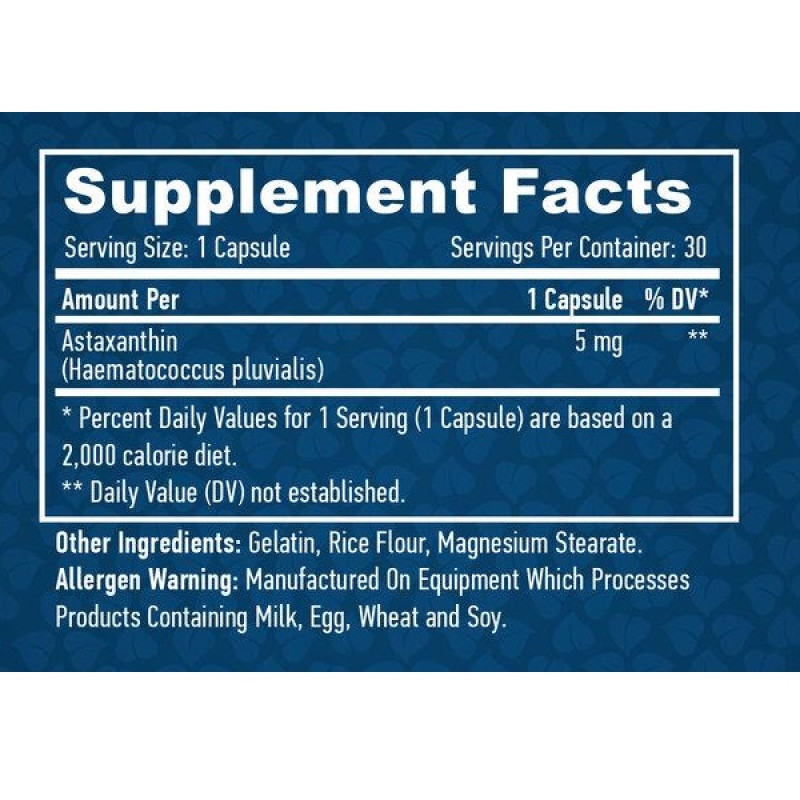 Астаксантин Haya Labs Astaxanthin 5 mg 30 Caps