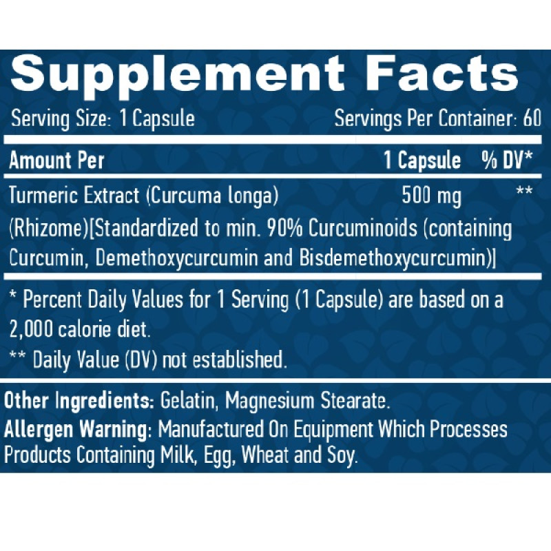 Куркума Haya Labs Curcumin /Turmeric Extract/ 500 mg 60 Caps