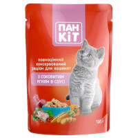  Пан Кот ЯГНЯ в соусі для кошенят, пауч 100г (24шт/уп).