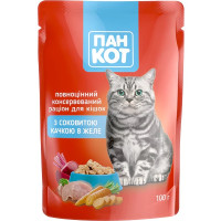  Пан Кот КАЧКА в желе, пауч 100г (24шт/уп).