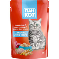  Пан Кот КАЧКА в желе, пауч 100г (24шт/уп).