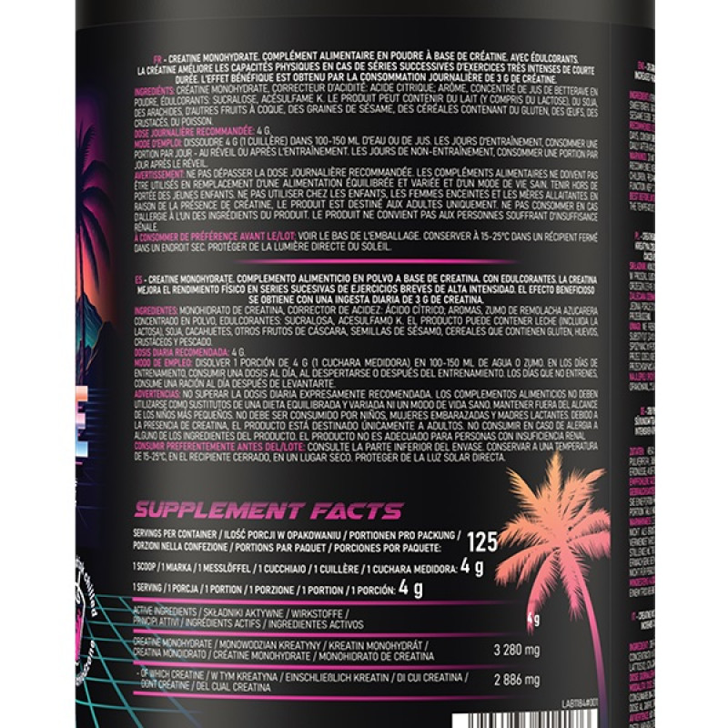 Креатин моногідрат OstroVit Creatine Monohydrate 500 g /166 servings/ Miami Vibes