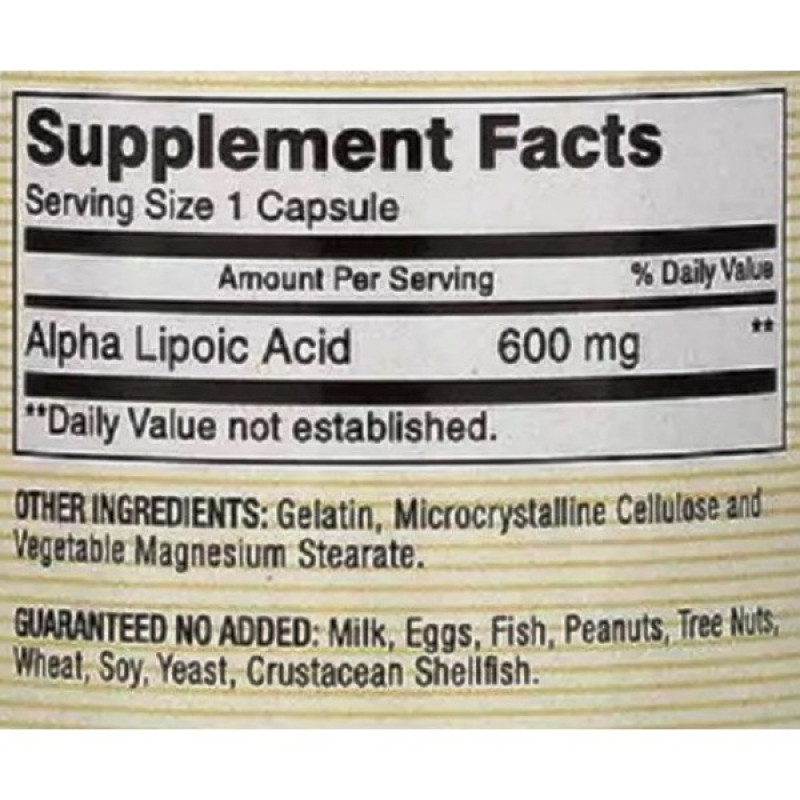 Альфа-липоевая кислота Mason Natural Alpha-Lipoic Acid 600 mg 30 Caps