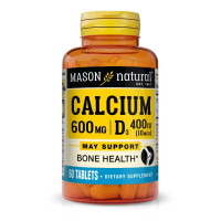 Витаминно-минеральный комплекс Mason Natural Calcium 600 mg Plus Vitamin D3 60 Tabs
