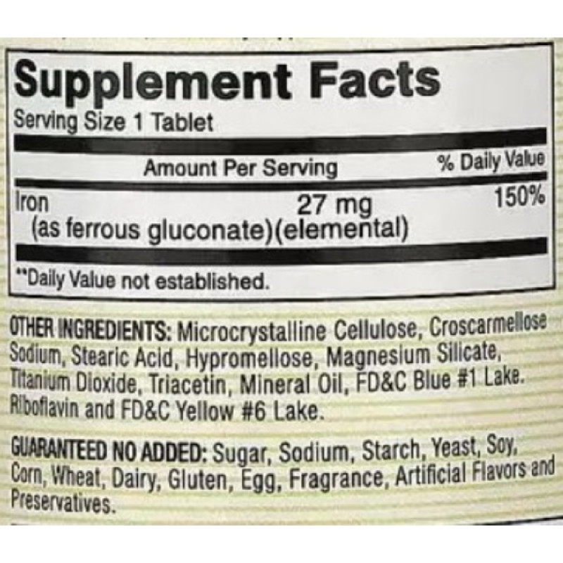 Микроэлемент Железо Mason Natural Ferrous Gluconate 100 Tabs