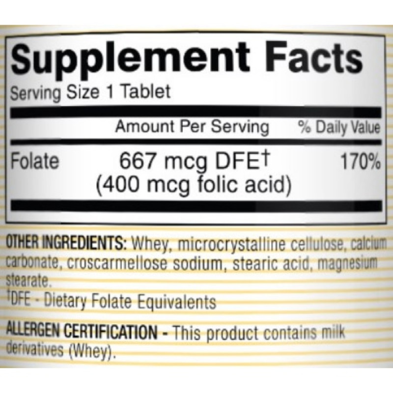 Фолієва кислота Mason Natural Folic Acid 400 mcg 100 Tabs