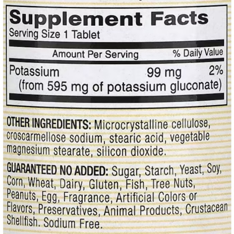 Мікроелемент Калій Mason Natural Potassium Gluconate 595 mg 100 Tabs