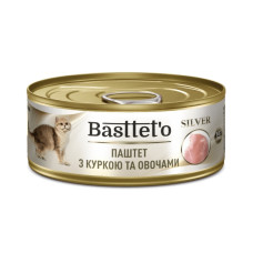  Basttet'o Silver для котів Паштет з  куркою та овочами, жб 85 г