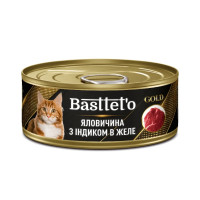  Basttet'o Gold  для котів Яловичина з індиком в желе, жб 85 г