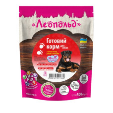  Леопольд Готовий корм з м'ясом птиці, рисом та овочами для собак, пауч (дой-пак) 500 г (12шт/уп)