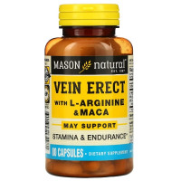 Комплекс для профилактики репродуктивной функии у мужчин Mason Natural Vein Erect with L-Arginine & Maca 80 Caps