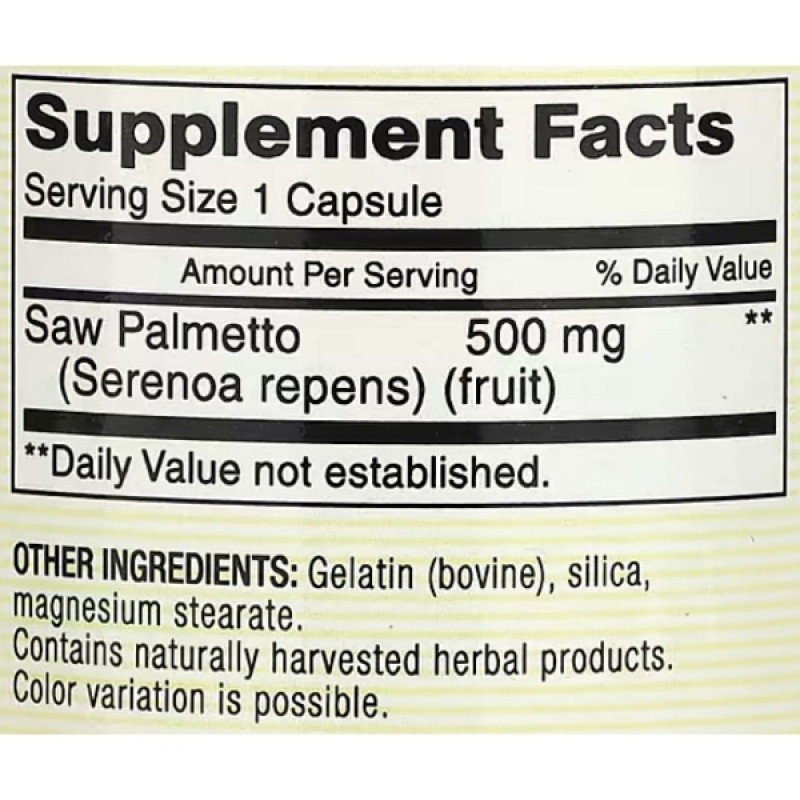 Екстракти ягід сереноа Mason Natural Saw Palmetto 500 mg 90 Caps