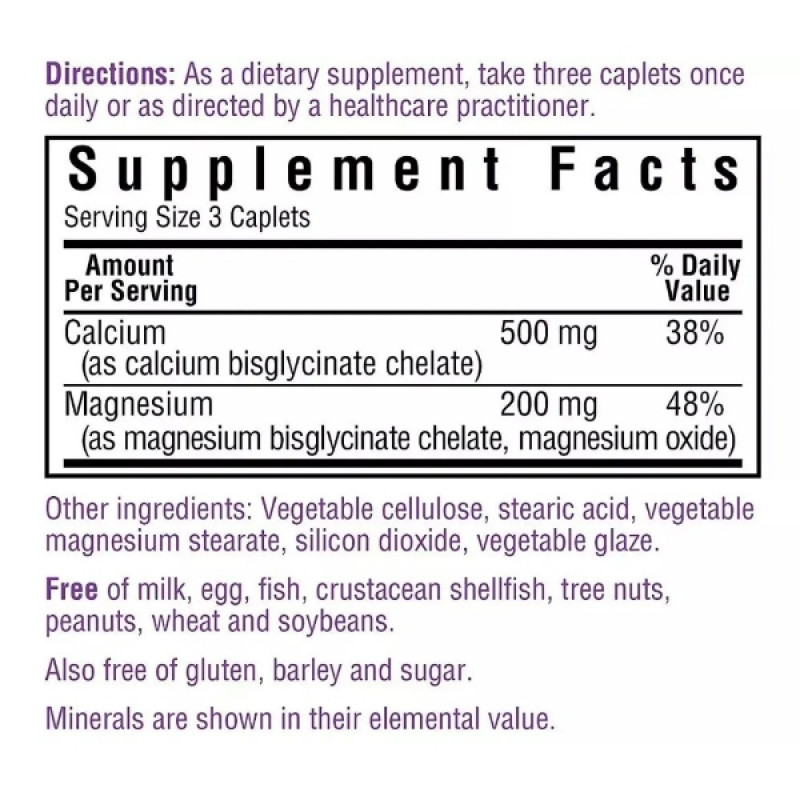 Мультимінеральний комплекс Bluebonnet Nutrition Albion Chelated Calcium Magnesium 60 Caplets