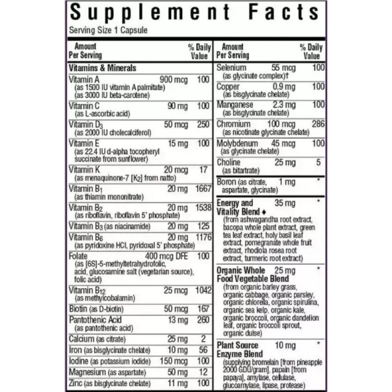 Витаминно-минеральный комплекс Bluebonnet Nutrition Maxi ONE 30 Veg Caps