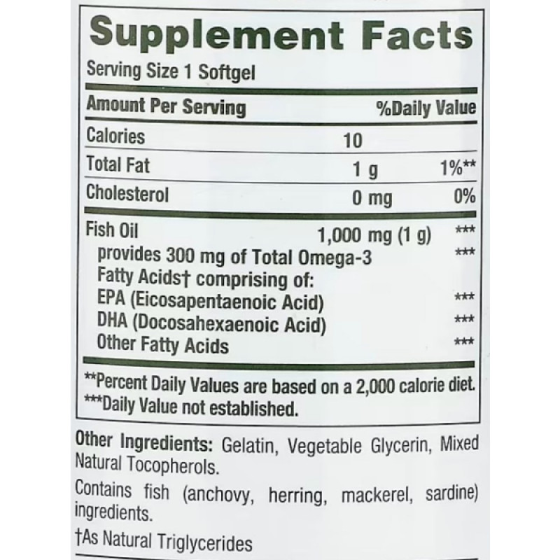 Омега 3 Nature's Bounty Fish Oil 1000 mg 145 Caps
