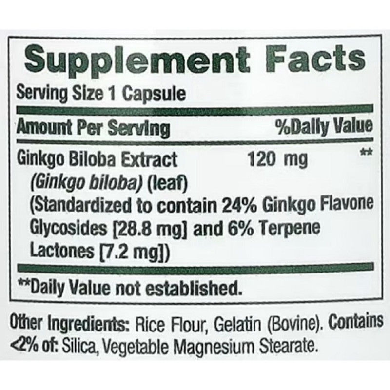 Гинкго Билоба Nature's Bounty Ginkgo Biloba 120 mg 100 Caps