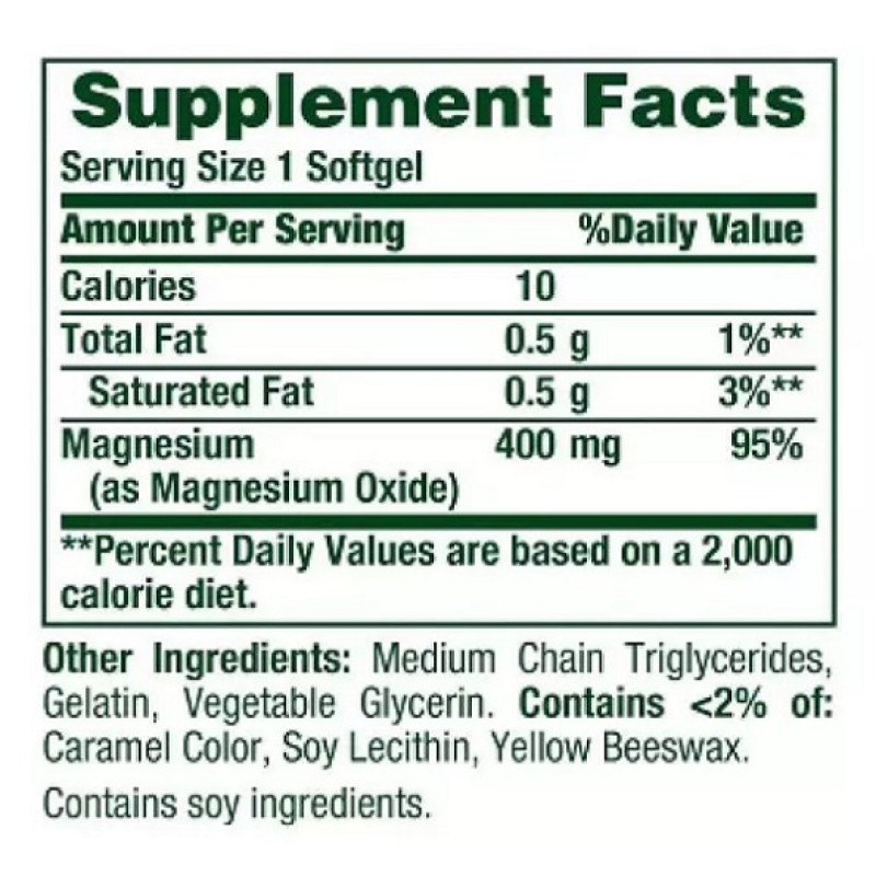 Мікроелемент Магній Nature's Bounty Magnesium 400 mg 75 Caps