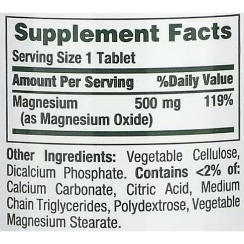 Мікроелемент Магній Nature's Bounty Magnesium 500 mg 100 Tabs
