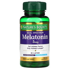 Мелатонін для сну Nature's Bounty Melatonin 5 mg Dual Spectrum 60 Tabs