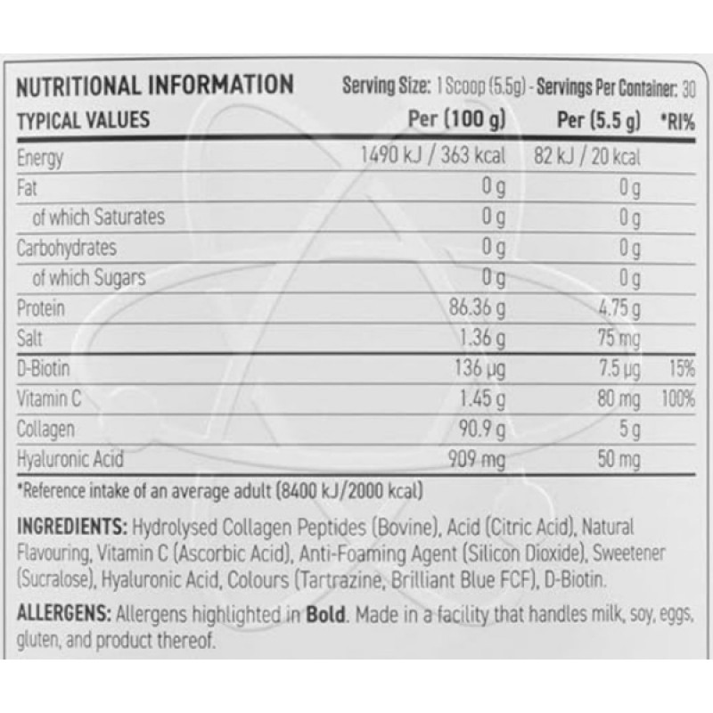 Хондропротектор (для спорту) Applied Nutrition Collagen 165 g /30 servings/ Citrus