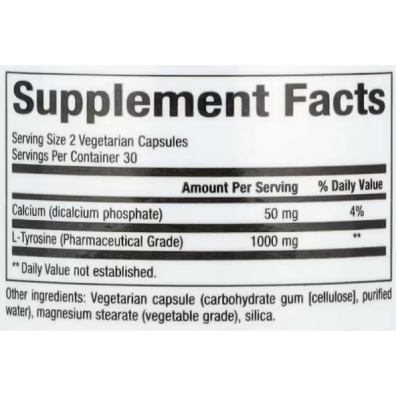 Тирозин Natural Factors L-Tyrosine 500 mg 60 Veg Caps