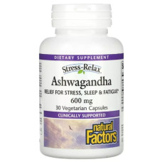 Ашваганда Natural Factors Stress-Relax Ashwagandha 600 mg 30 Veg Caps