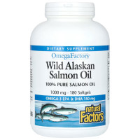 Жир лосося Natural Factors Omega Factors Wild Alaskan Salmon Oil 1000 mg 180 Softgels