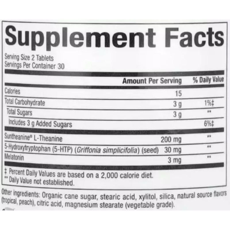 Комплекс для сну Natural Factors Stress-Relax Tranquil Sleep 60 Chewable Tabs