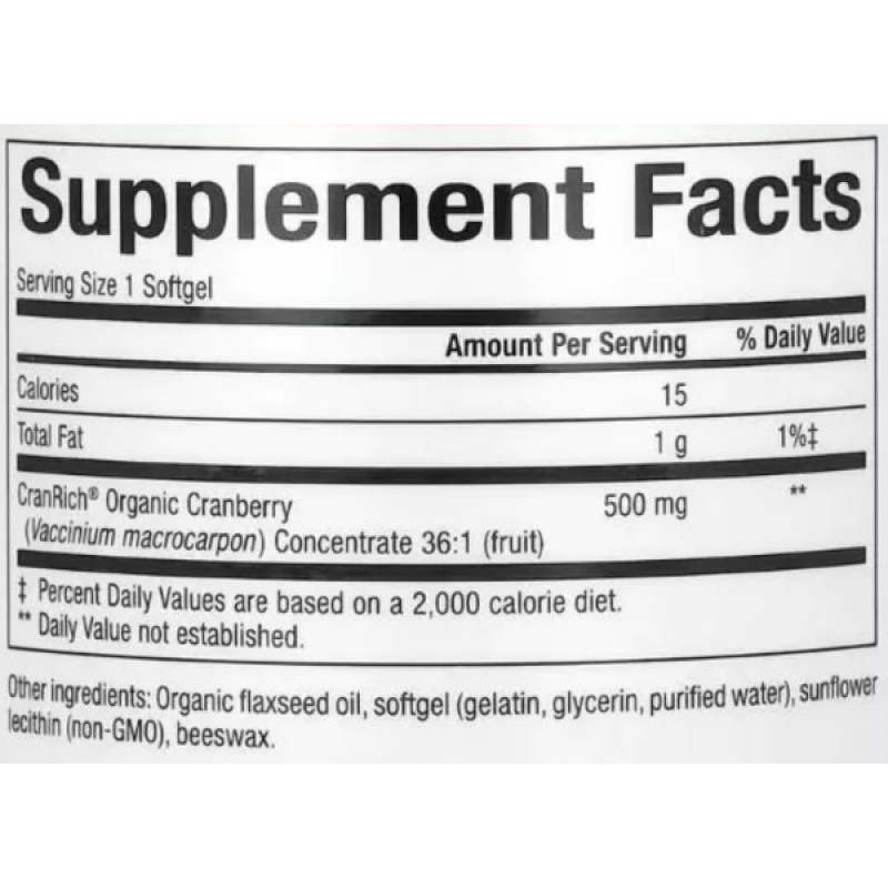 Журавлина Natural Factors CranRich 500 mg 90 Softgels