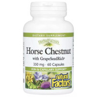 Екстракт кінського каштана Natural Factors Herbal Factors Horse Chestnut with GrapeSeedRich 350 mg 60 Caps