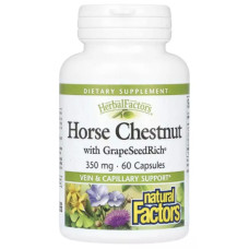 Екстракт кінського каштана Natural Factors Herbal Factors Horse Chestnut with GrapeSeedRich 350 mg 60 Caps