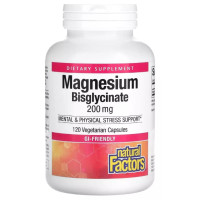 Мікроелемент Магній Natural Factors Magnesium Bisglycinate 200 mg 120 Veg Caps
