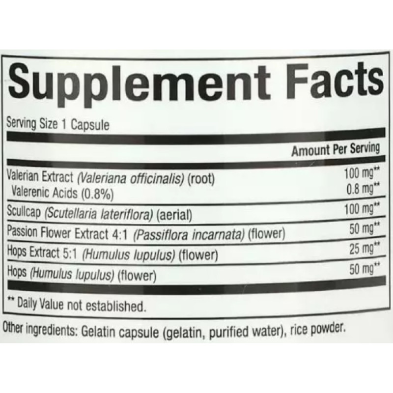 Комплекс для сну Natural Factors Herbal Factors Sleep Relax with Valerian & Hops 90 Caps