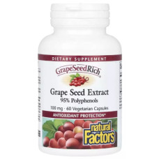 Екстракт виноградних кісточок Natural Factors GrapeSeedRich Grape Seed Extract 100 mg 60 Veg Caps