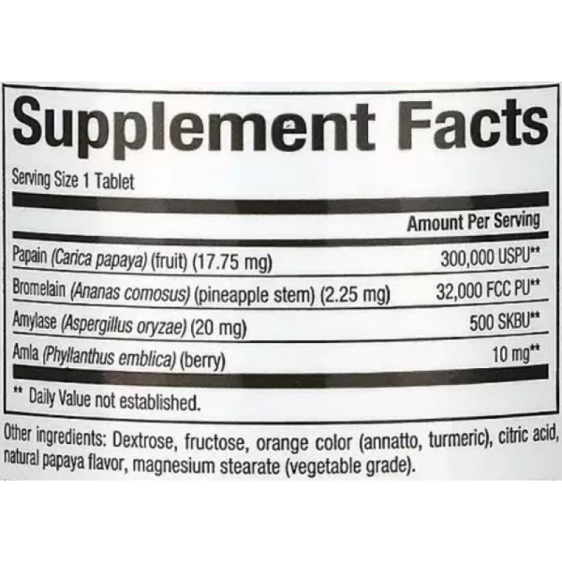 Антиоксидант Natural Factors Papaya Enzymes with Amylase & Bromelain 60 Chewable Tabs