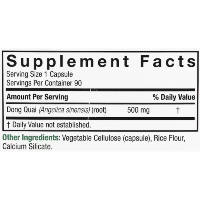 Копмлекс для профілактики репродуктивної функції у жінок Nature's Answer Dong Quai 500 mg 90 Veg Caps