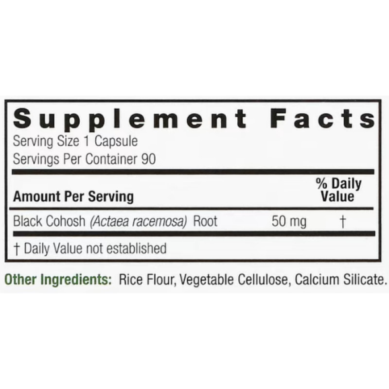 Клопогон Nature's Answer Black Cohosh, Full Spectrum Her 50 mg 90 Veg Caps