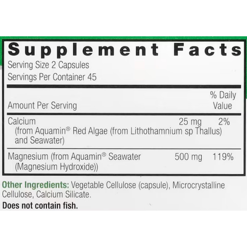 Мікроелемент Магній Nature's Answer Marine Based Magnesium 500 mg 90 Veg Caps