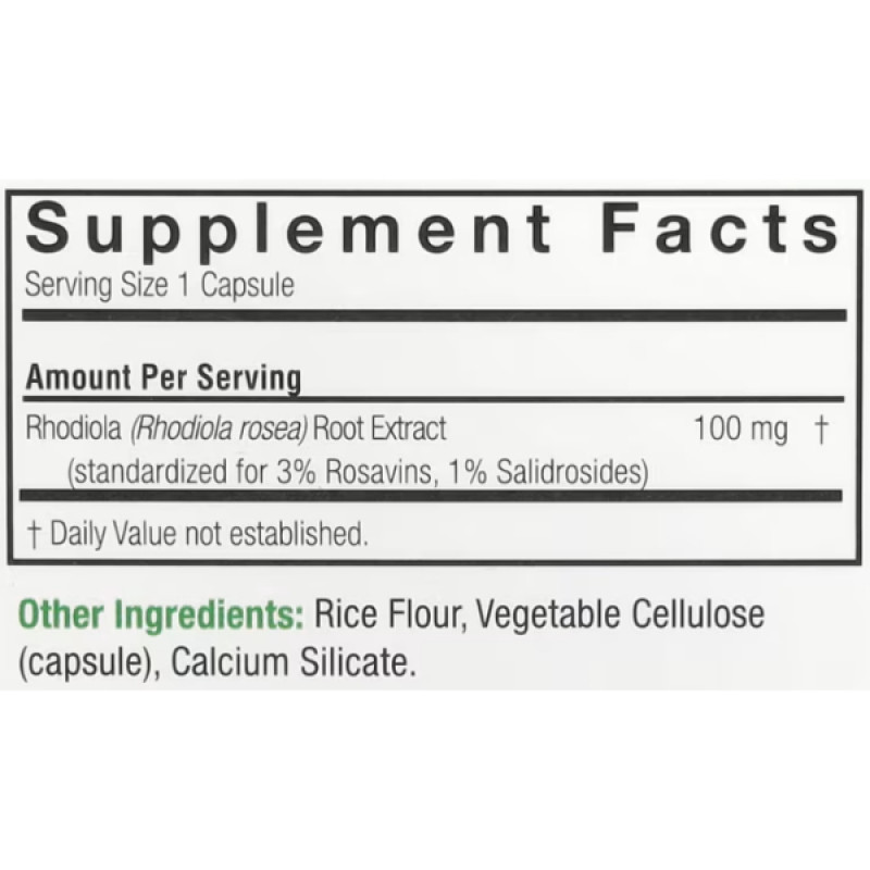 Радіола Nature's Answer Rhodiola 100 mg 60 Veg Caps