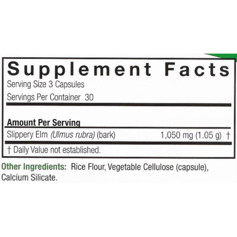 Комплекс для травлення Nature's Answer Slippery Elm 1050 mg 90 Veg Caps