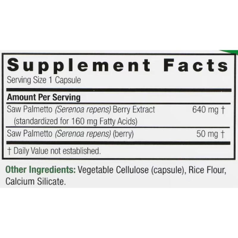 Екстракти ягід сереноа Nature's Answer Saw Palmetto, Standardized 690 mg 120 Veg Caps