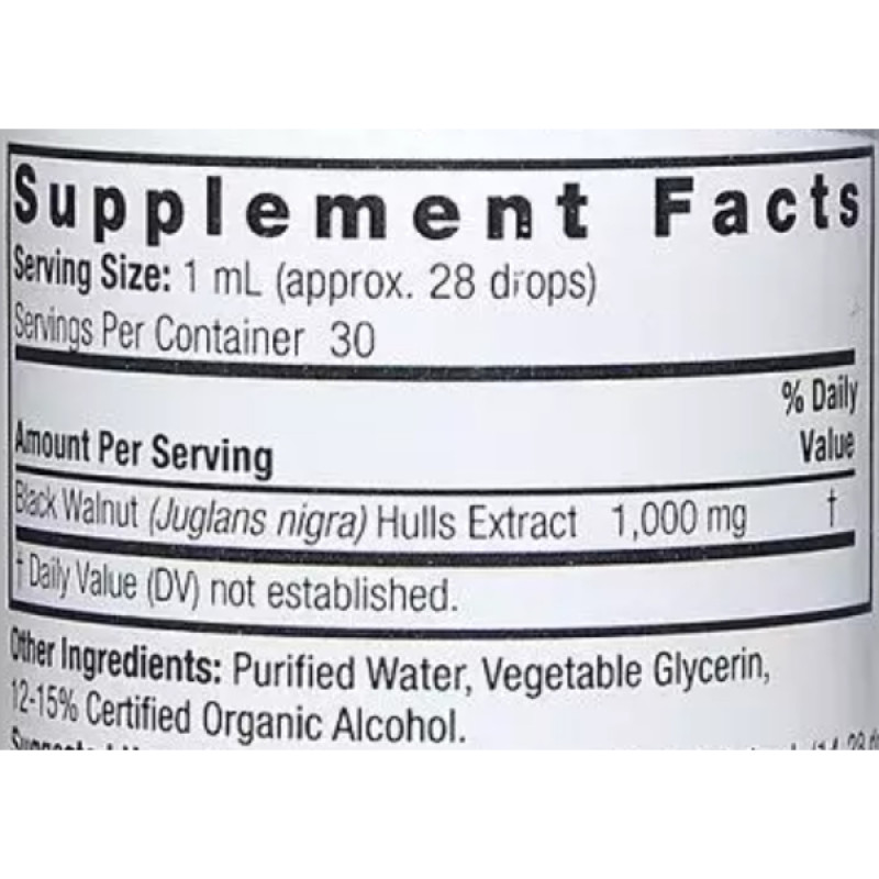 Чорний горіх Nature's Answer Black Walnut 1000 mg 30 ml /30 servings/