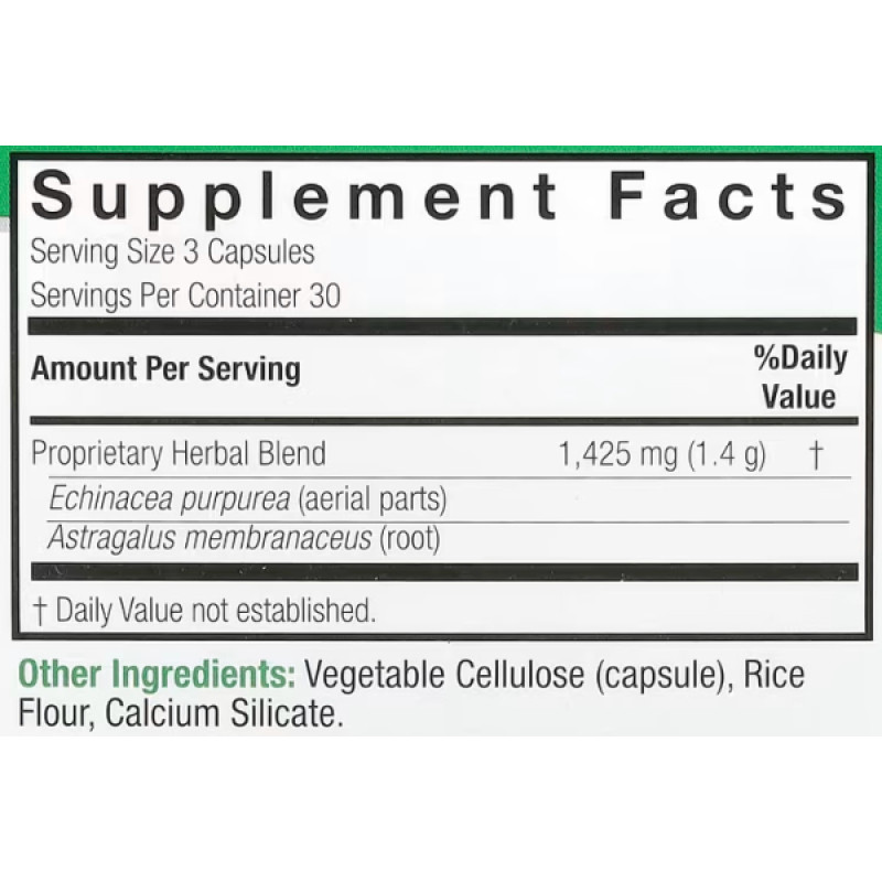 Екстракти для підвищення імунітету Nature's Answer Echinacea & Astragalus 90 Veg Caps