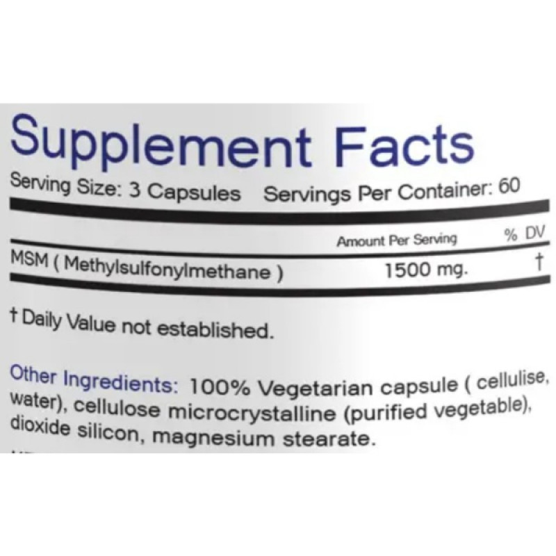 Препарат для суглобів та зв'зок Bionic Formula MSM 1500 mg 180 Caps