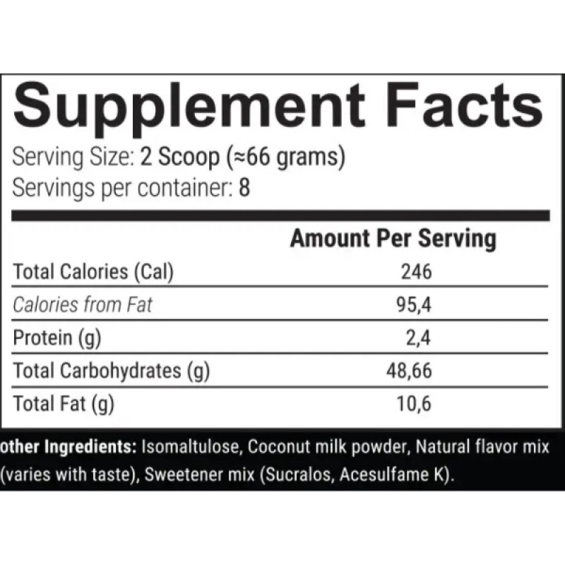 Гейнер GARO Nutrition Gainer Base 500 g /8 servings/ Double Chocolate