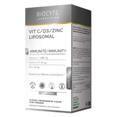 Вітамінно-мінеральний комплекс Biocyte VITAMINE C-D3-Zink Liposomal 14 sticks Pineapple