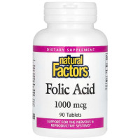 Фолієва кислота Natural Factors Folic Acid 1000 mcg 90 Tabs